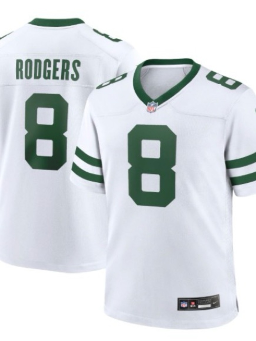 Men's Nike Aaron Rodgers Legacy White NY Jets Vapor F.U.S.E. Limited Jersey M